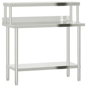 Tavolo Lavoro Cucina con Ripiano 110x55x120 cm Acciaio Inox CFW2763126