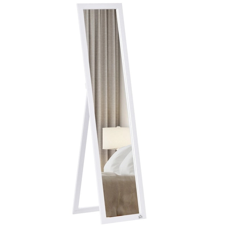 Specchio da terra ULEVR 37x37x154 cm, installazione a parete o freestanding, cornice bianca in MDF