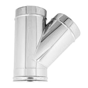 RACCORDO A TEE 135  ° MONOPARETE ACCIAIO INOX AISI 304 -  EE ¸80  - EUF