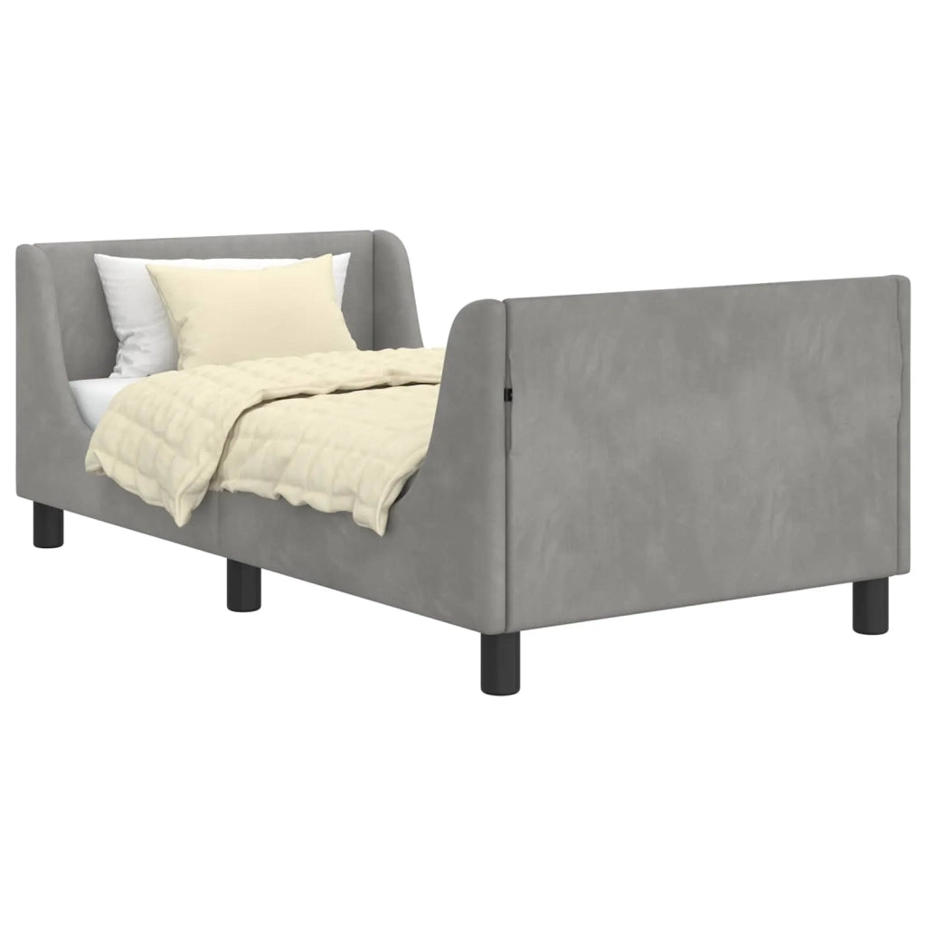 Struttura letto bambini con testata Grigio chiaro 80 x 160 cm