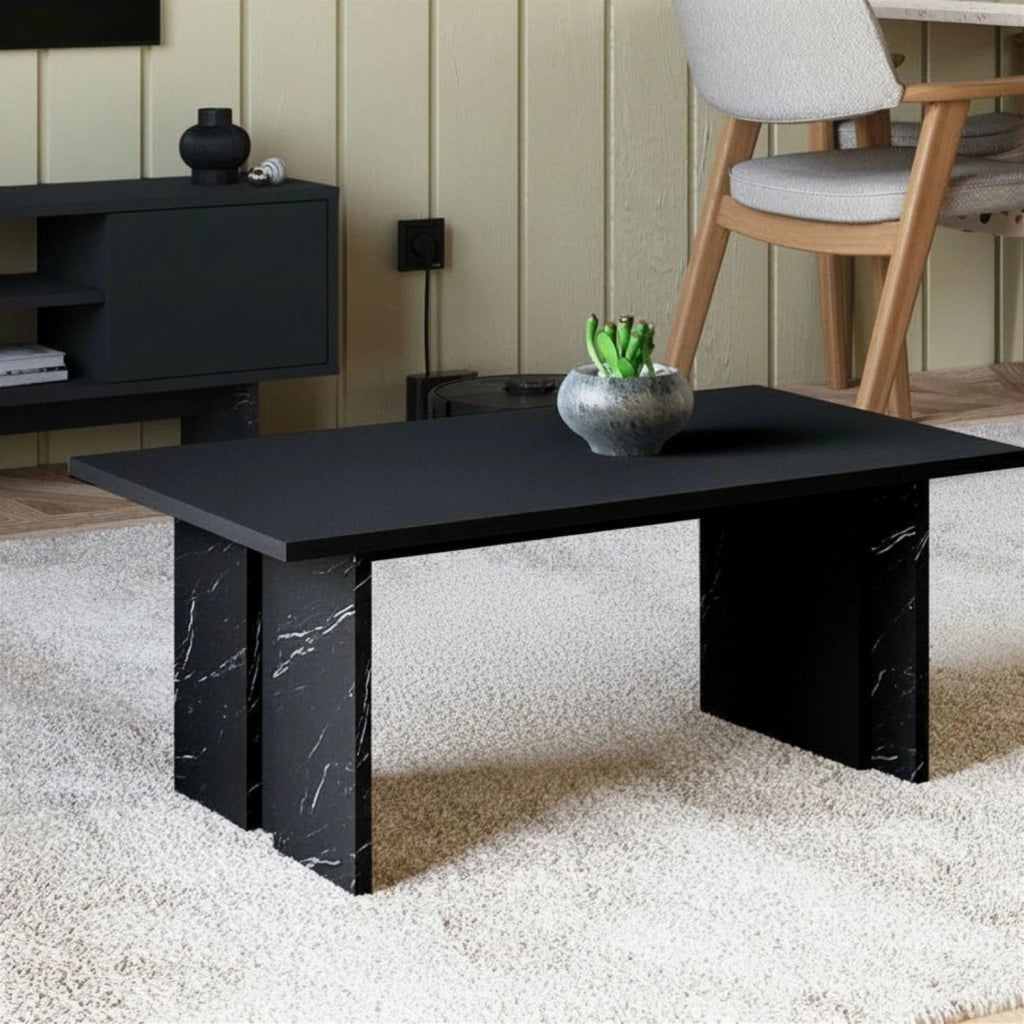 Tavolino in legno "Ravello" - 90 x 50 x 40 cm - Nero
