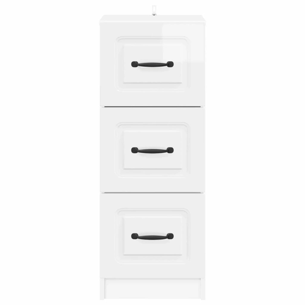 Mobile con Cassetti Bianco Lucido 33 x 34,5 x 87 cm 895769