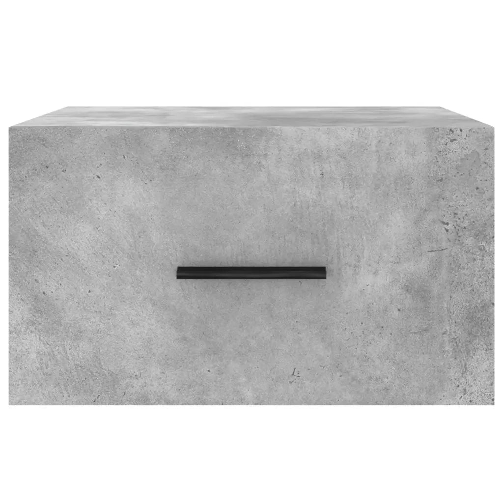 Set di 2 Comodini | Armadio da Notte | Mobiletto da notte a Muro Grigio Cemento 35x35x20 cm