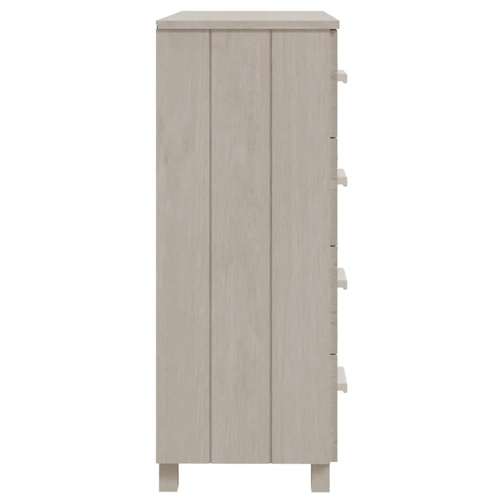 Credenza HAMAR Bianca 79x40x103,5 cm in Legno Massello di Pino 340425