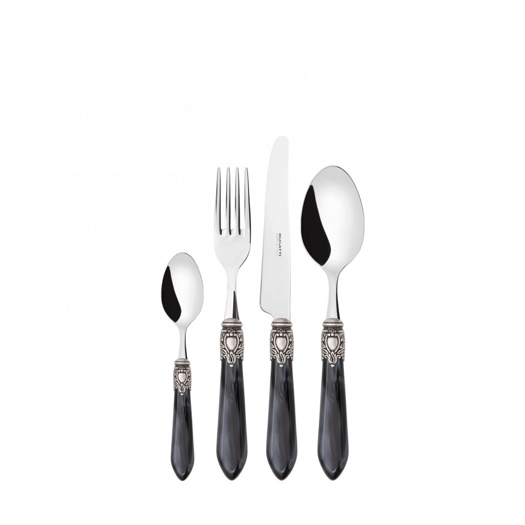 OXFORD Ghiera Argento Anticato, Posate Set 24 pz, Scatola