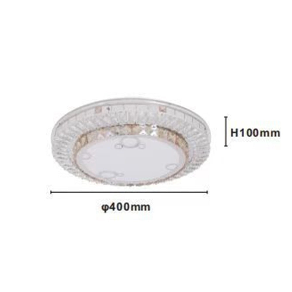 Trade Shop - Plafoniera Soffitto 45w ø40cm Led Design A Strati Con Cristalli Bolle Luce Fredda 68551 -