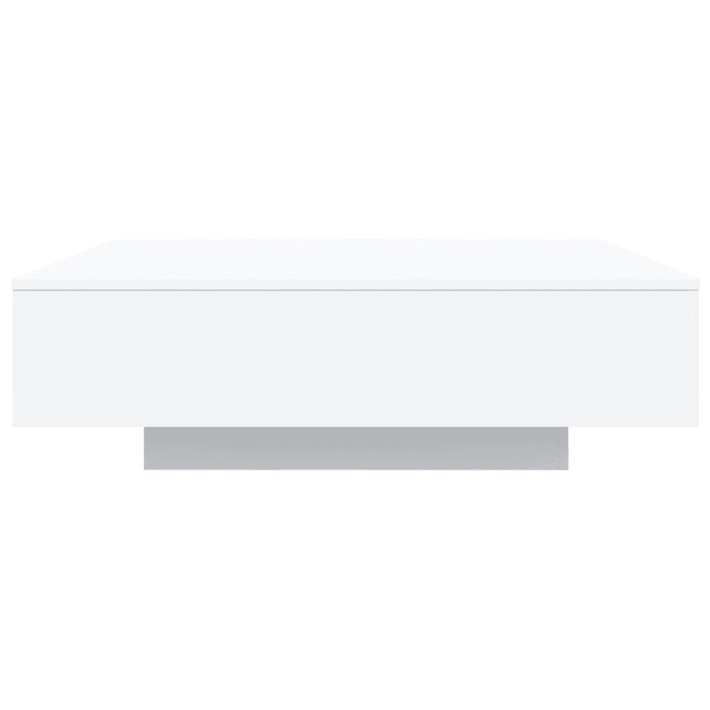 Tavolino da Soggiorno con Luci LED-Tavolino da Salotto-Tavolo Bianco 100x100x31 cm