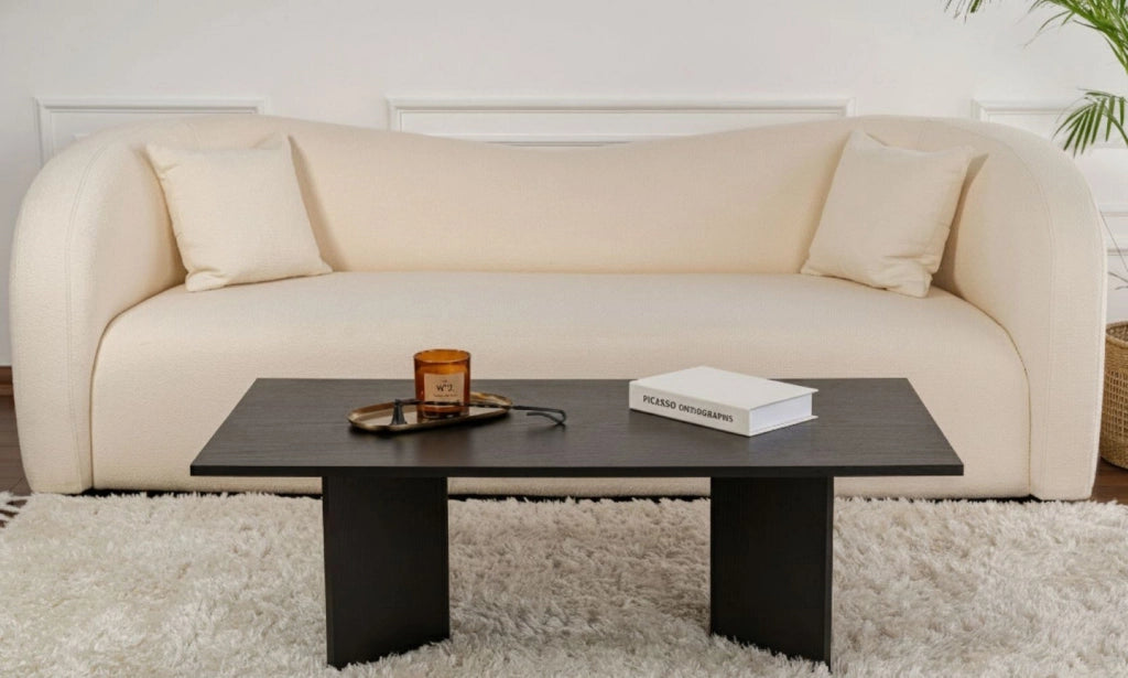 Turate, Tavolino da Salotto Forma Rettangolare, 119x60x40h cm Nero
