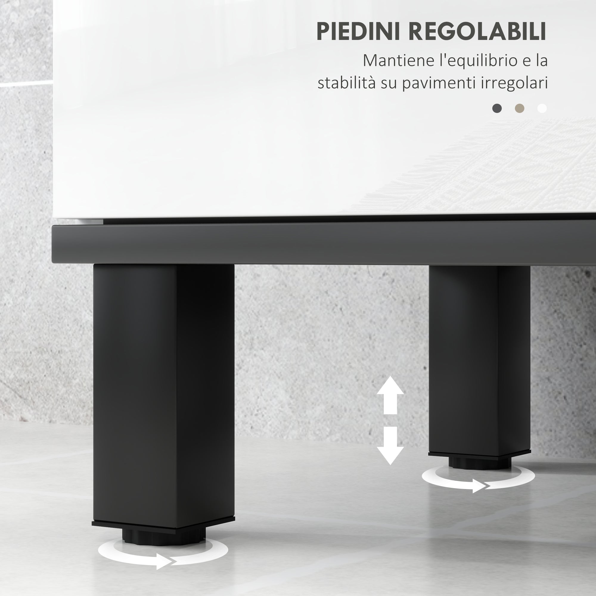 Mobile Sottolavabo da Bagno con Armadietto 2 Ante 80x34x60 cm Bianco Lucido
