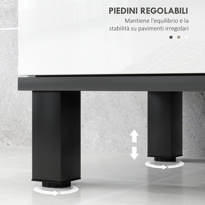 Mobile Sottolavabo da Bagno con Armadietto 2 Ante 80x34x60 cm Bianco Lucido