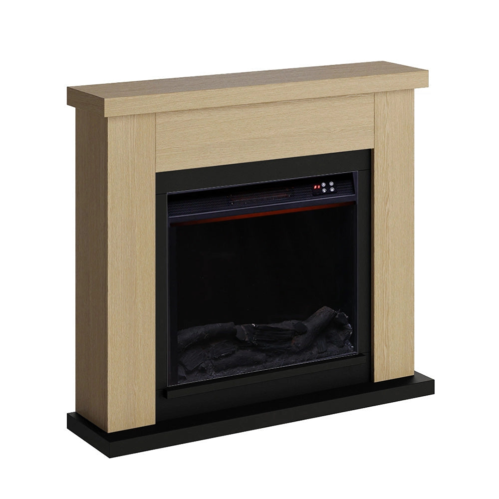 Camino Elettrico da Pavimento 99x88,3x25 cm Effetto Fiamma 1500W Sined Asciano Rovere