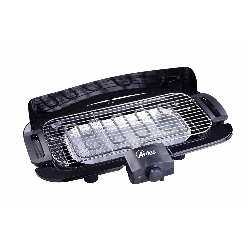 Ardes AR1B02 Brasito2 Barbecue Elettrico Portatile 2000W Griglia 45x22 cm Senza Fumo Termostato Regolabile colore Nero