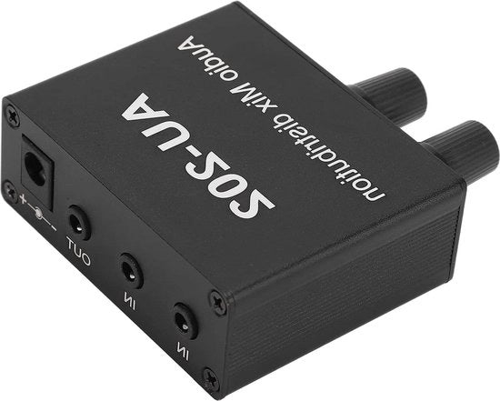 Mixer Stereo per Jack 35 mm - Distributore Audio per Amplificazione e Mix con Uscita Logaritmica