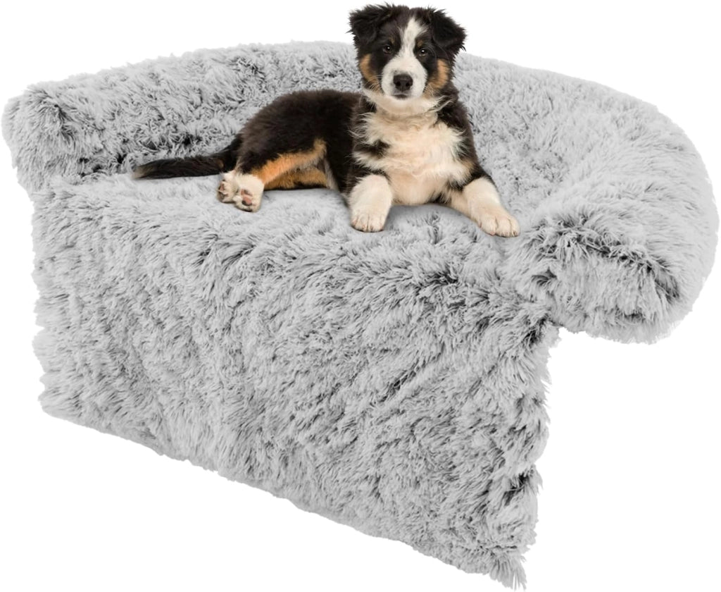 Cuccia per Cani in Peluche, Tappettini da Letto per Cani con Fondo Antiscivolo, Copertura Rimovibile e Lavabile, Cuscino Morbido (M, bianco)