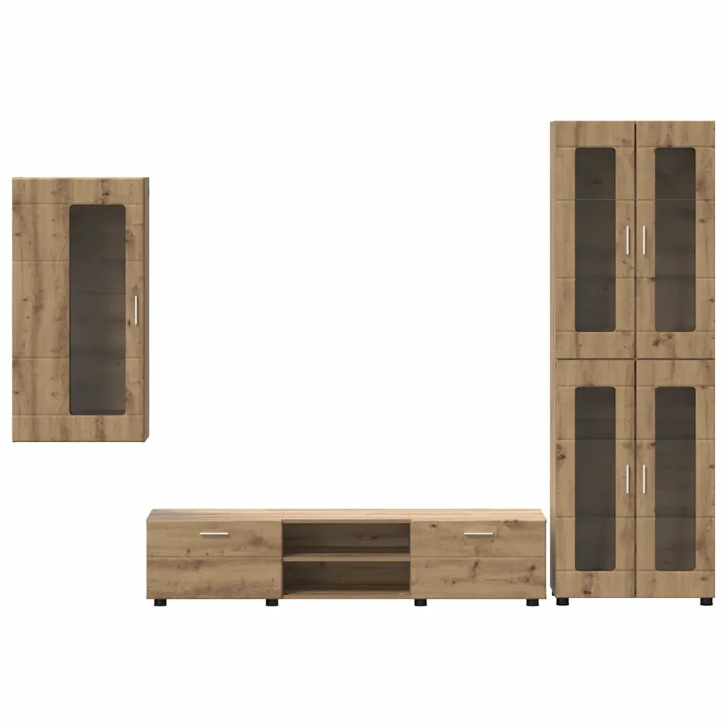 Set mobile TV FLORIN 3 pcs Rovere artigianale Legno multistrato 3397953
