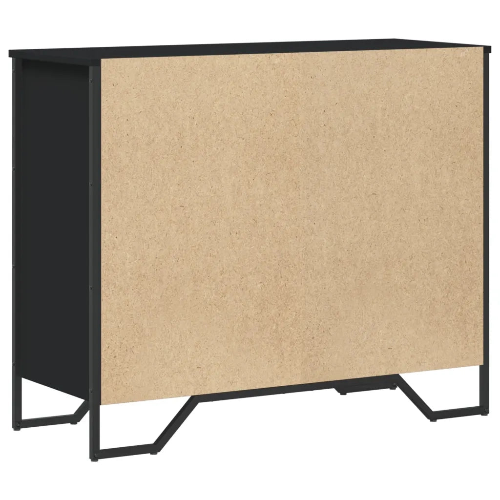 vidaXL Cassettiera Nera 91x35,5x74,5 cm in Truciolato