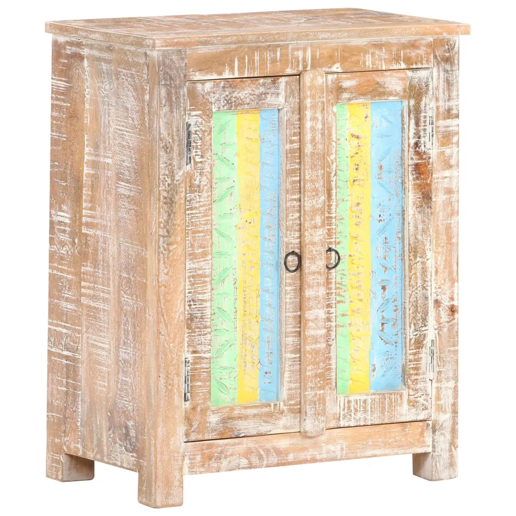 Credenza | Madia | Buffet da pranzo | Armadio da pranzo 61x35x76 cm in Legno Grezzo di Acacia