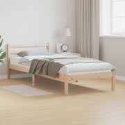 Struttura letto  con testiera 80x220 cm in legno massello di pino