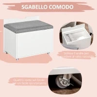 Toeletta da Camera con Specchiera, Cassetto e Sgabello Abbinato in Legno, Bianco