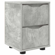 Comodino | Armadio da Notte | Mobiletto da notte Grigio cemento 30,5 x 30 x 43 cm Legno multistrato