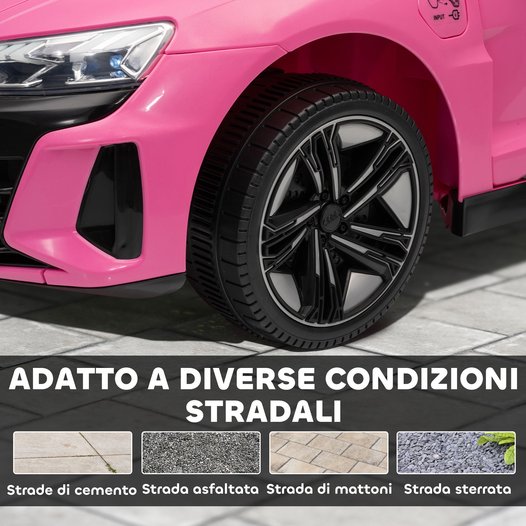 Macchina Elettrica per Bambini Licenza Audi RS 12V con Telecomando Rosa