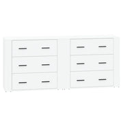 Credenze 2 pz | Madia | Buffet da pranzo | Armadio da pranzo Bianche in Legno Multistrato