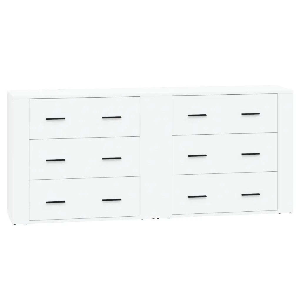 Credenze 2 pz | Madia | Buffet da pranzo | Armadio da pranzo Bianche in Legno Multistrato