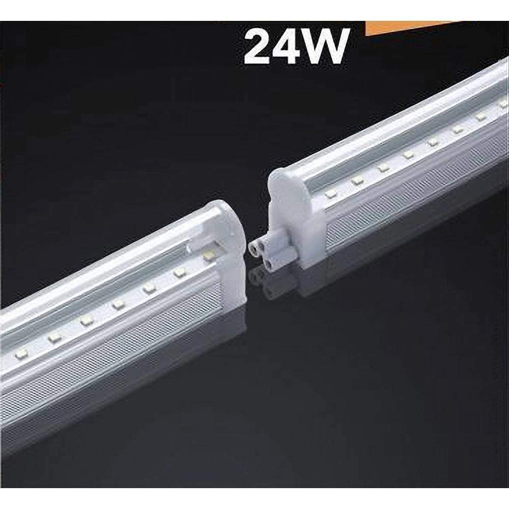 Trade Shop - Plafoniera Led Neon T5 Sottopensile Vetro Trasparente 24 Watt 120 Cm -