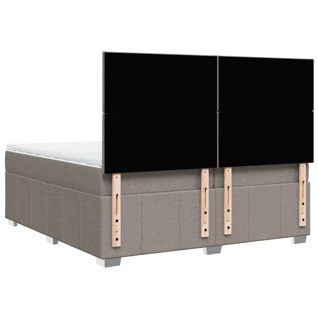 Giroletto a Molle con Materasso Tortora 200x200 cm in Tessuto