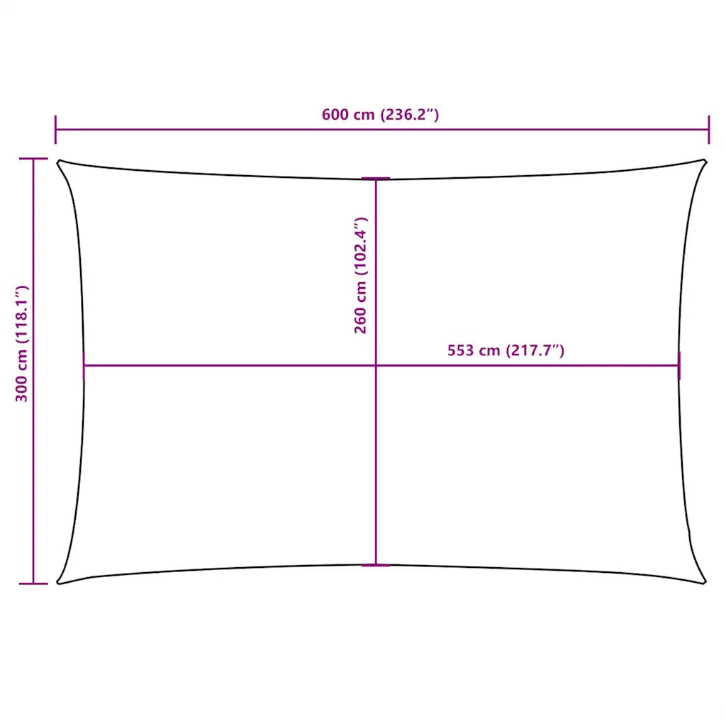 vidaXL Parasole a Vela Oxford Rettangolare 3x6 m Blu