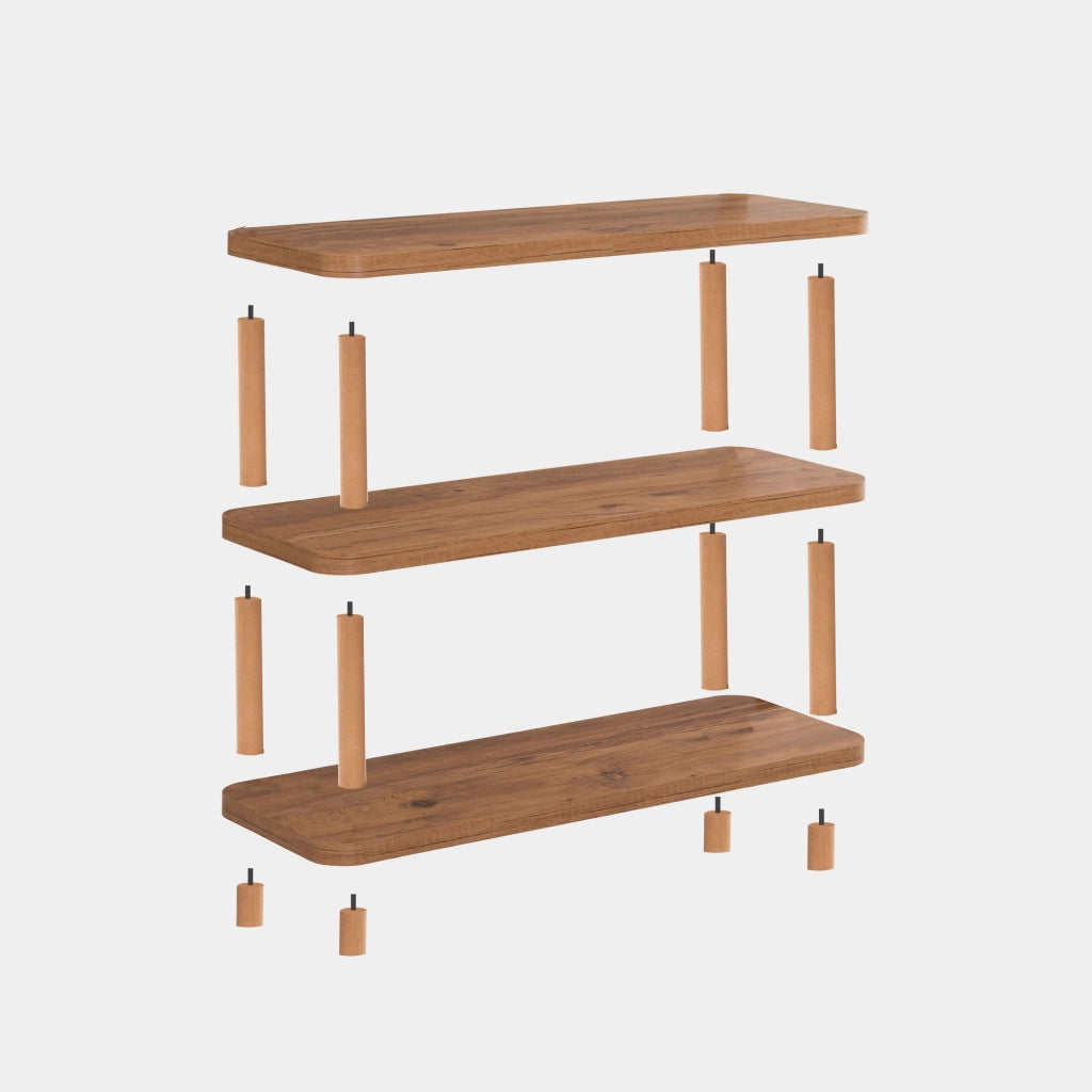 Libreria in legno "Step" - 80 x 28 x 75 cm - Marrone