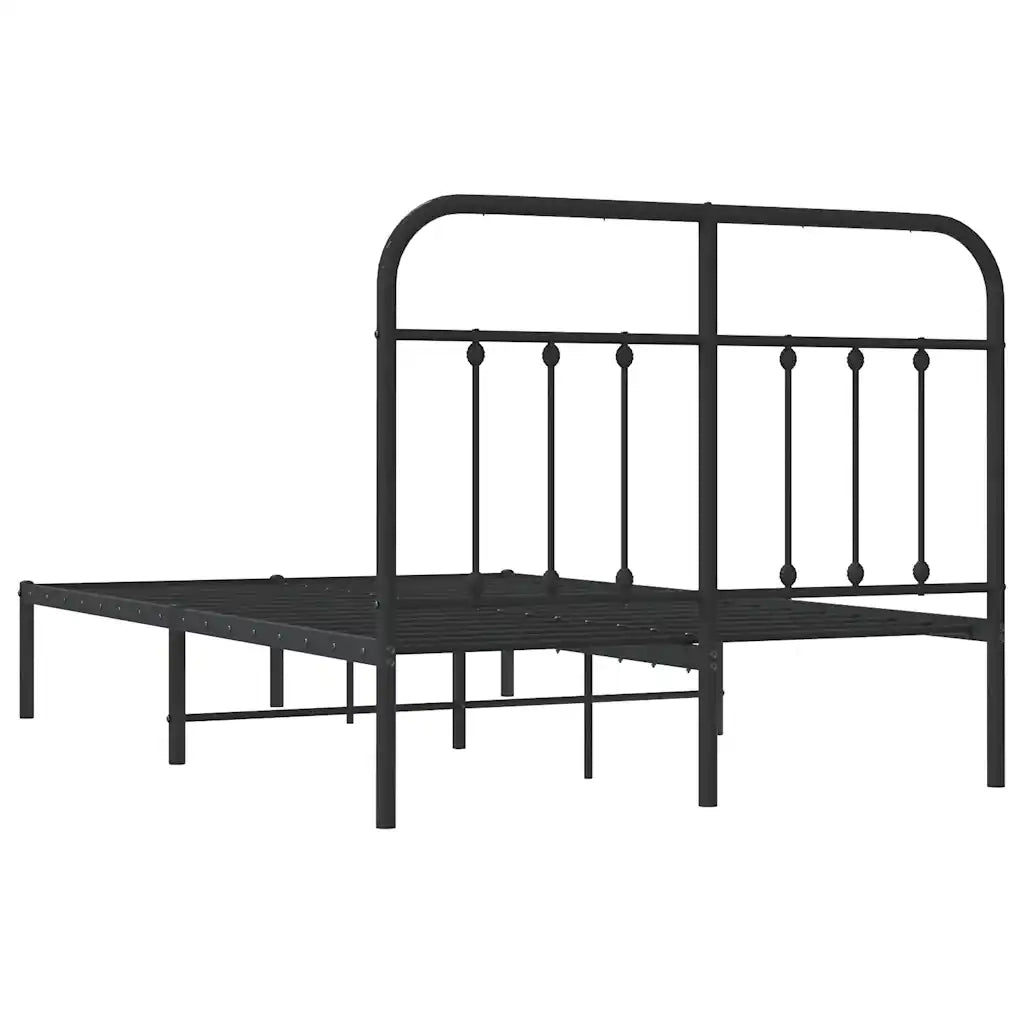 Giroletto con Testiera in Metallo Nero 120x190 cm 352575