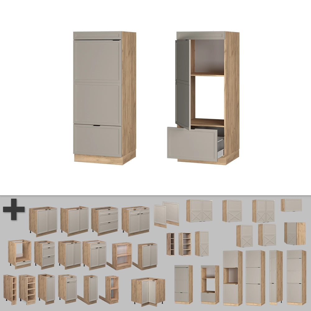 Vicco Set mobili bagno GrigioBeige 60 cm