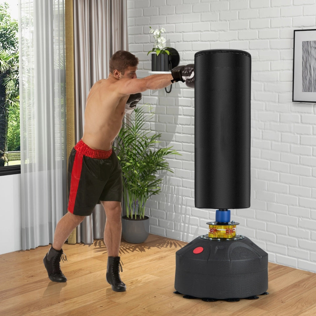 Sacca da pugilato autoportante con supporto base a ventosa costruzione a 5 strati, Sacco da kickboxing per adulti-Boxe