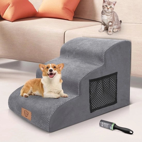 Trappola per cani 3 gradini - Leggera e impermeabile - Antiscivolo scala per piccoli cani e gatti