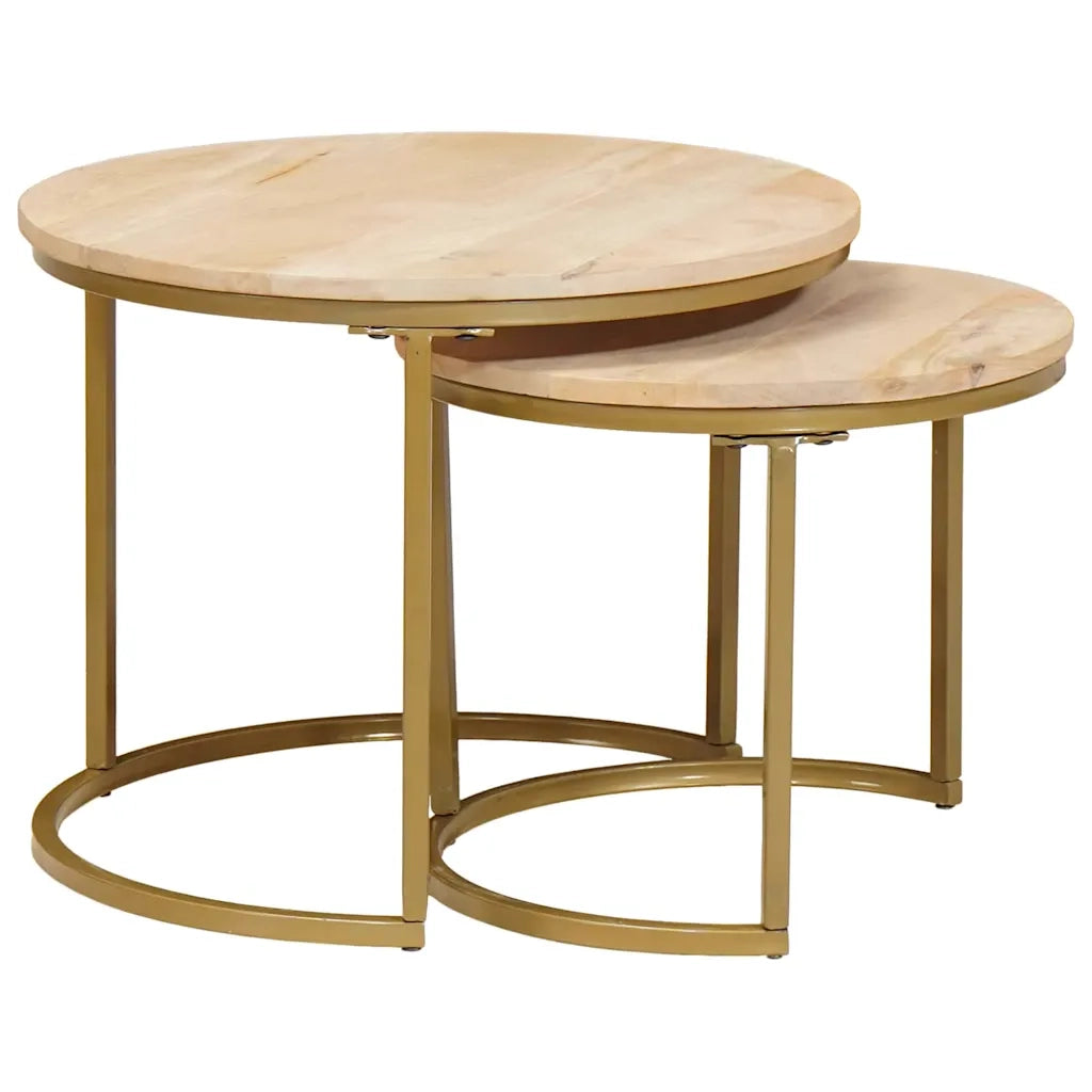 Tavoli da Caffè Nido 2 pcs Legno massello di mango e acciaio