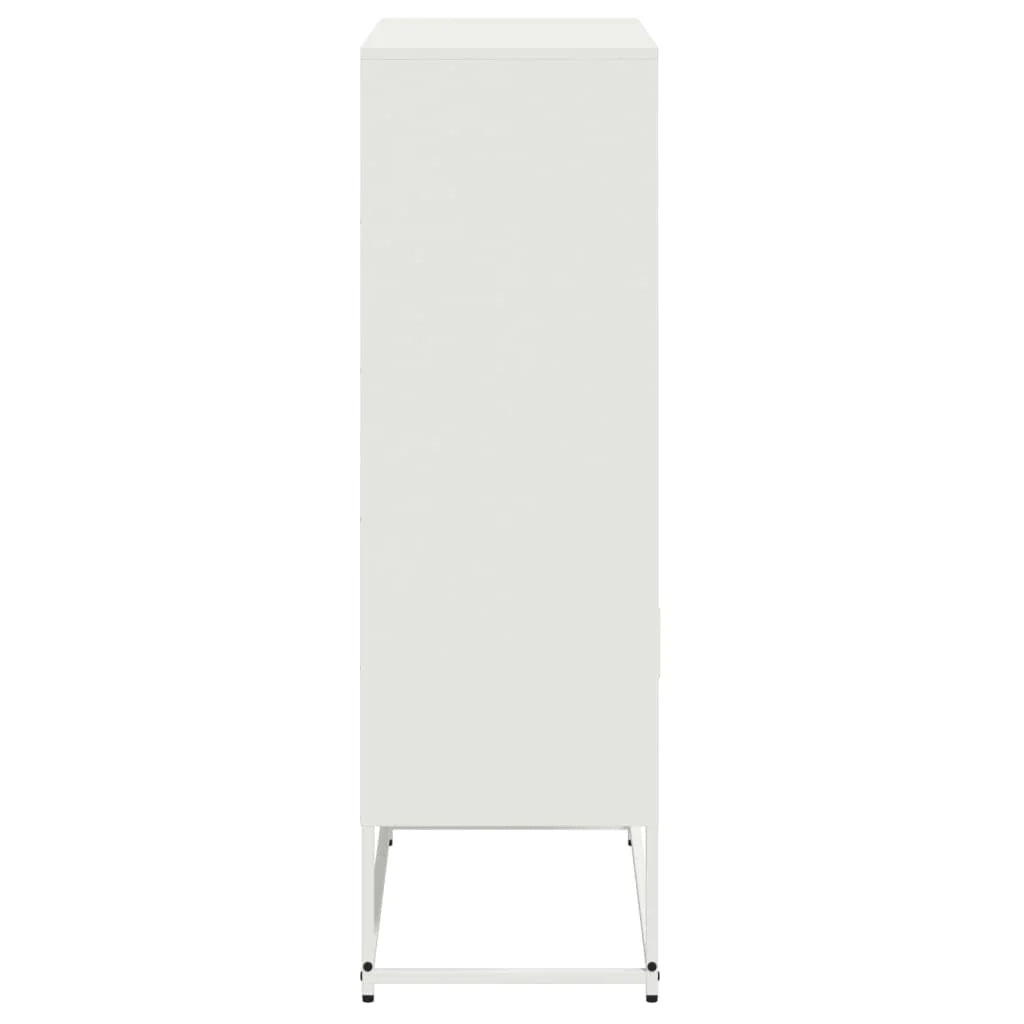 Buffet credenza cassettiera mobiletto mobile contenitore organizer cucina soggiorno salotto alto 68,5 x 38,5 x 123,5 cm acciaio bianco 02_0032482