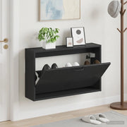 Mobiletto per Scarpe da Muro HOORN 71 x 17 x 43 cm Nero 897286