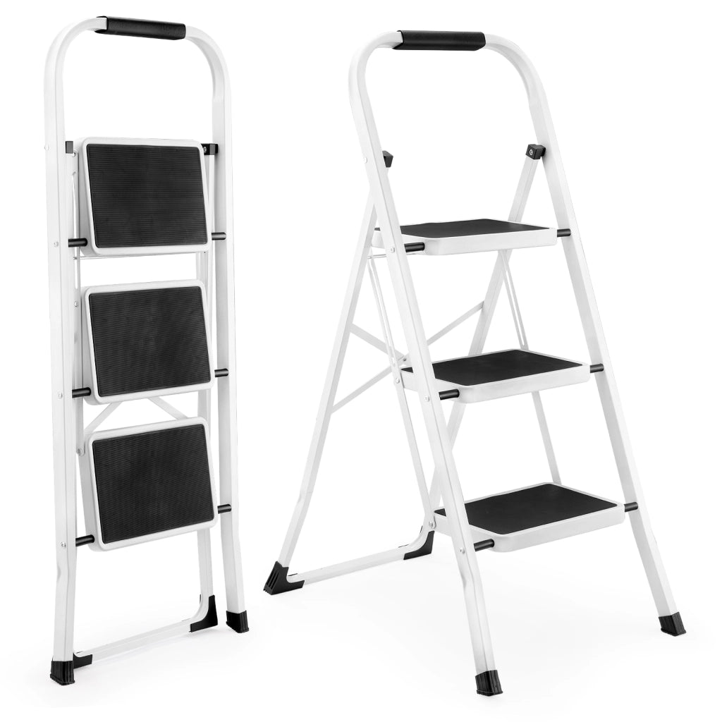 Scaletta Pieghevole 3 Gradini con Maniglioni ¨C MINIMAL ¨C Antiscivolo, 150 kg