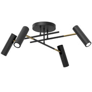 Plafoniera Axion moderna nero-oro 4xGU10 8W Luminex