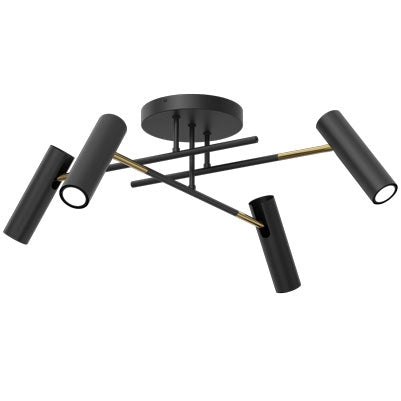 Plafoniera Axion moderna nero-oro 4xGU10 8W Luminex