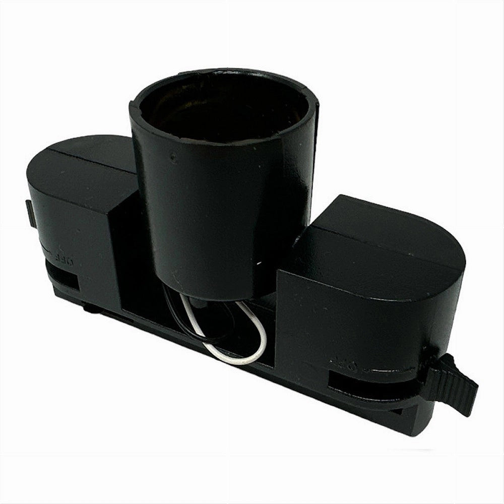 Trade Shop - Portalampada Per Binario Monofase Connettore Lampadine E27 Adattatore Pista-e27 - Nero