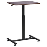 Scrivania regolabile manualmente per laptop in legno scuro e nero 65 x 48 cm con struttura in acciaio verniciato a polvere