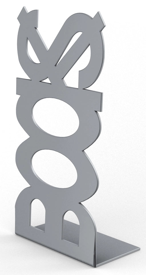 FERMALIBRO IN ACCIAIO BOOKS  ARGENTO- BOLIS ITALIA- 10,0 pz