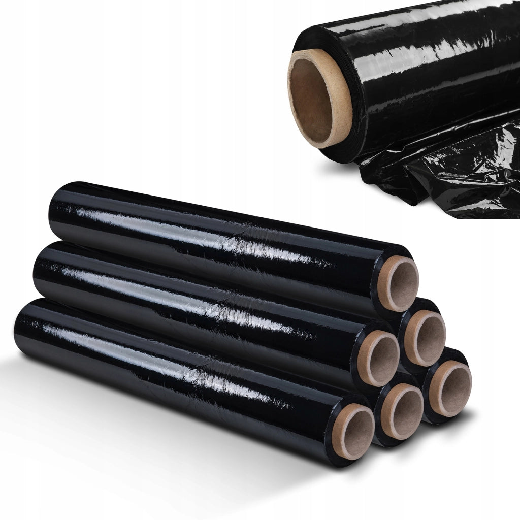 Pellicola estensibile KADAX nera, resistente, 2,5 kg, XL, alta copertura, confezione da 6 pezzi.