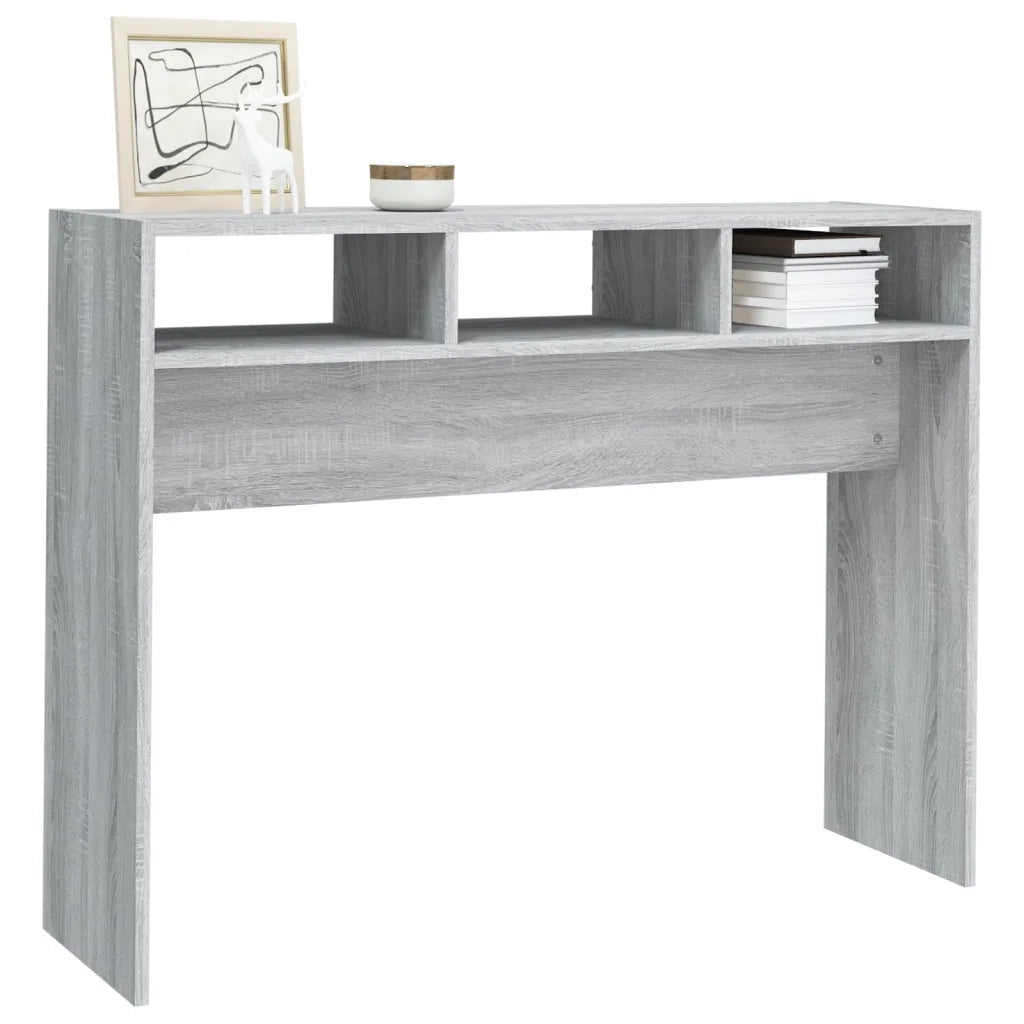 Tavolino Consolle Grigio Sonoma 105x30x80 cm Legno Multistrato 815940
