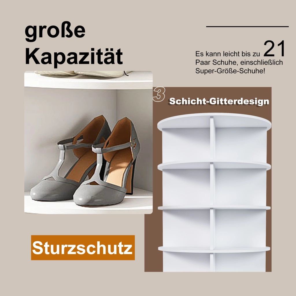 SCARPIERA Girevole 60x60x161 cm PVC Bianco 7 livelli