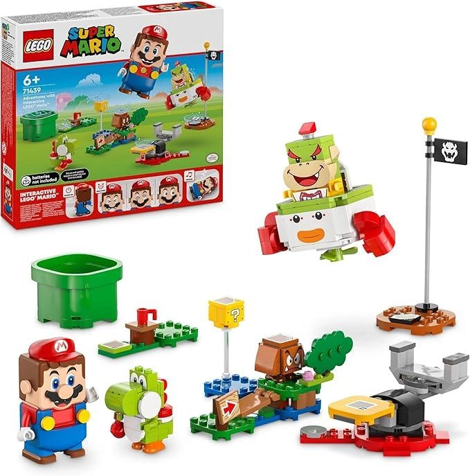 LEGO 71439  Super Mario Avventure Mario Interattivo, Giocattolo con i Personaggi Nintendo di Bowser Jr., Goomba e Yoshi,
