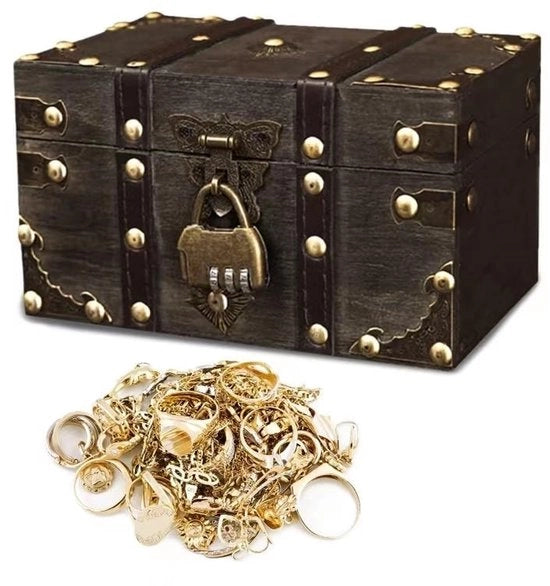 Cassetto Decorativo in Legno con Cassetto Chiuso a Chiave - Dimensioni 18 x 11 x 10 cm