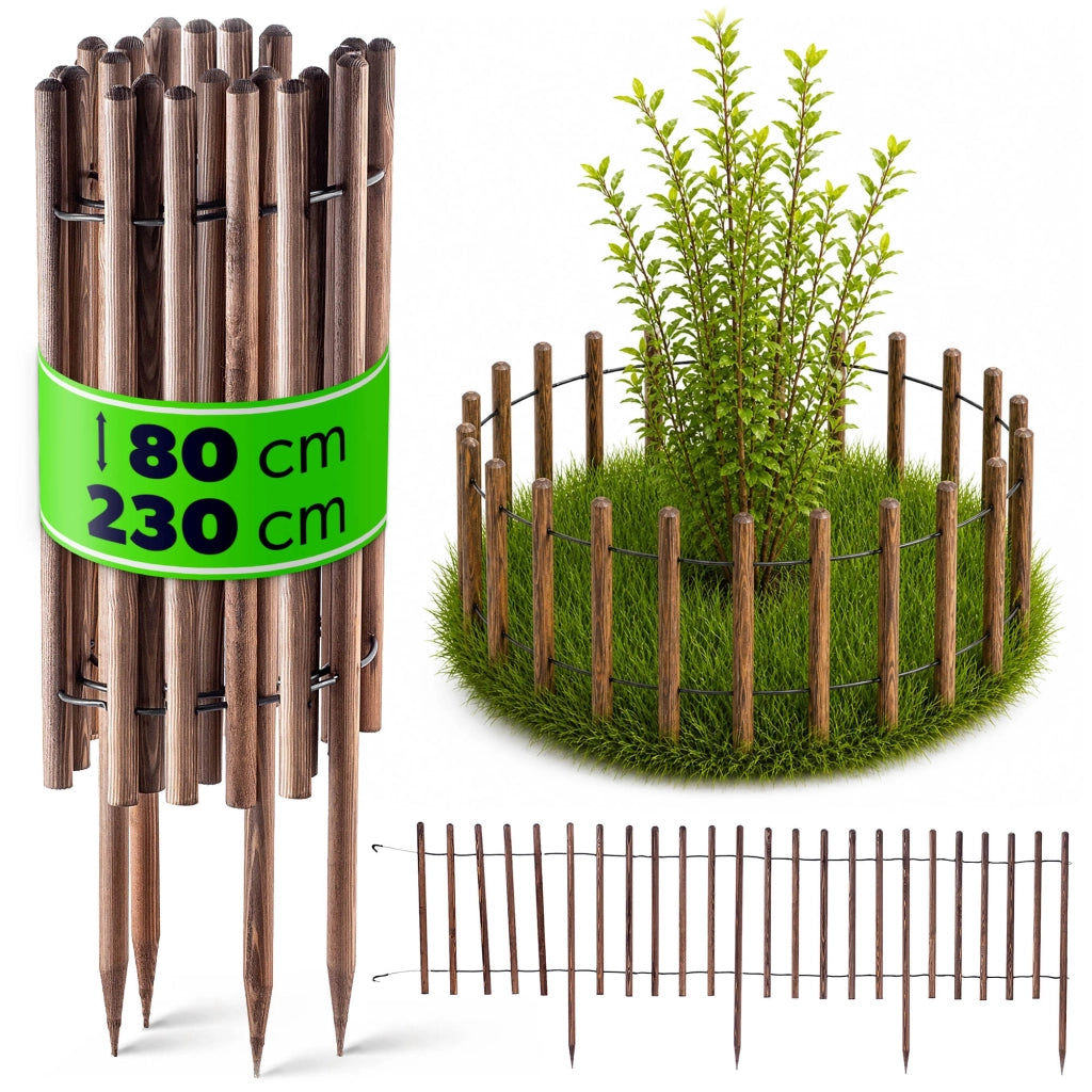 Recinzione da giardino KADAX Palisade, 230 cm, in legno, da interrare, marrone.